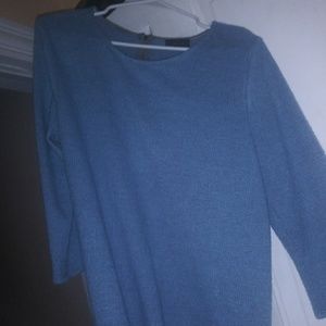 Blue Sweater with Quarter Length Zipper in Back